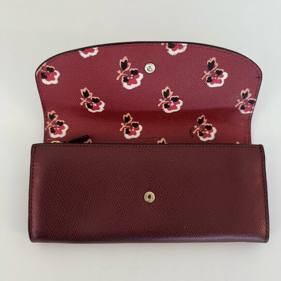 Coach Pop Slim Envelope Wallet Bramble Rose Metallic Cherry Floral F53570 - Picture 3 of 15